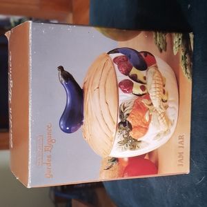 Vintage Majolica Garden Elegance Jam Jar in boxInc. From Jay import co. Inc